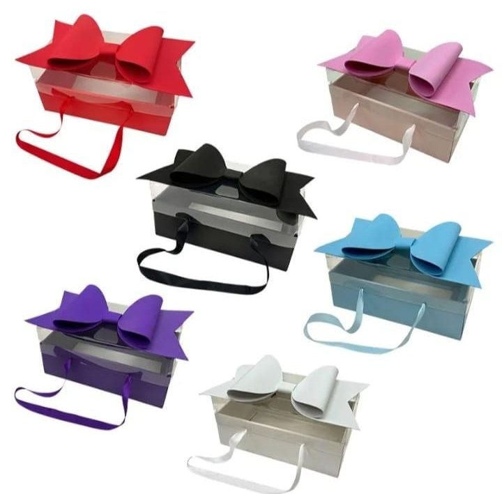 Flower boxes with ribbon bows