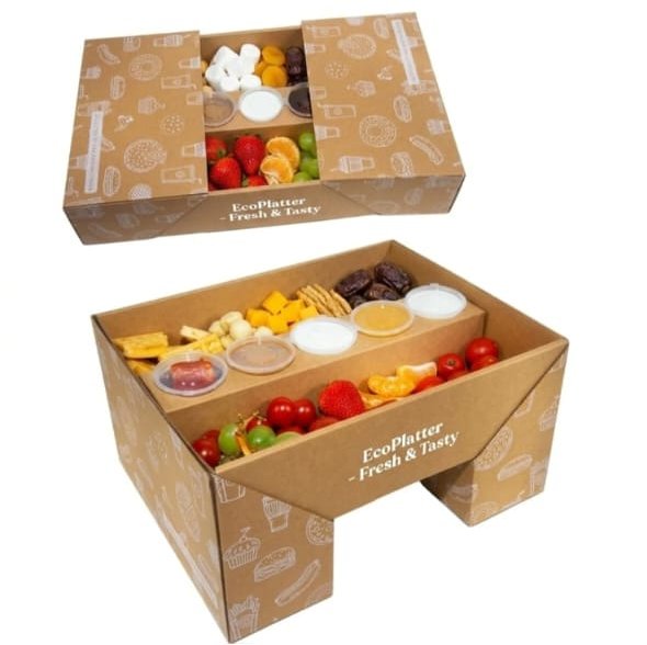 Kraft picnic platter box with fruit and snacks