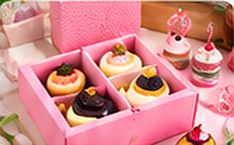 Bakery gift set in pink boxes