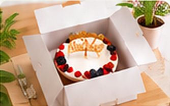 Cake in a white cake box